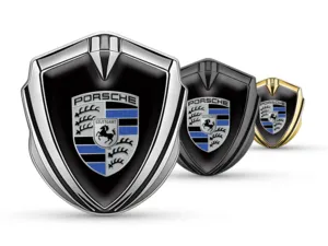 Porsche 3D Emblema Insignia Moderno Vista Superior 3D Manera